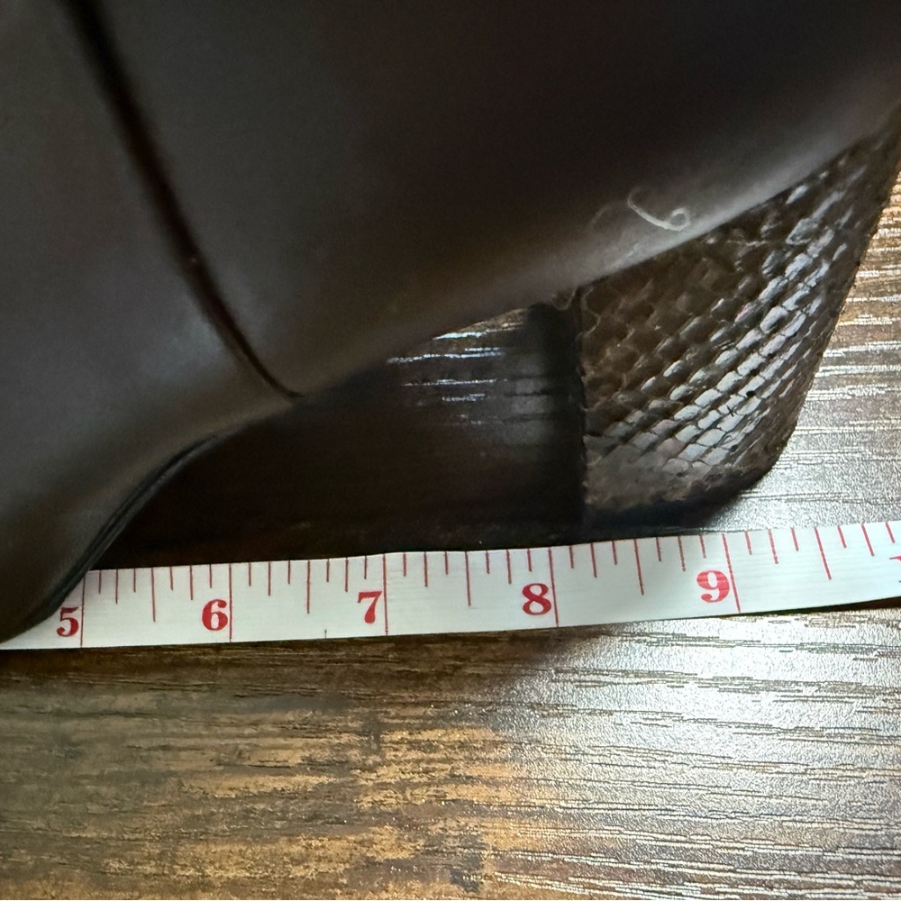 Aeyde Brown Leather Ankle Boots size:38 (7-7.5) 3” heel made in Italy - Picture 12 of 15